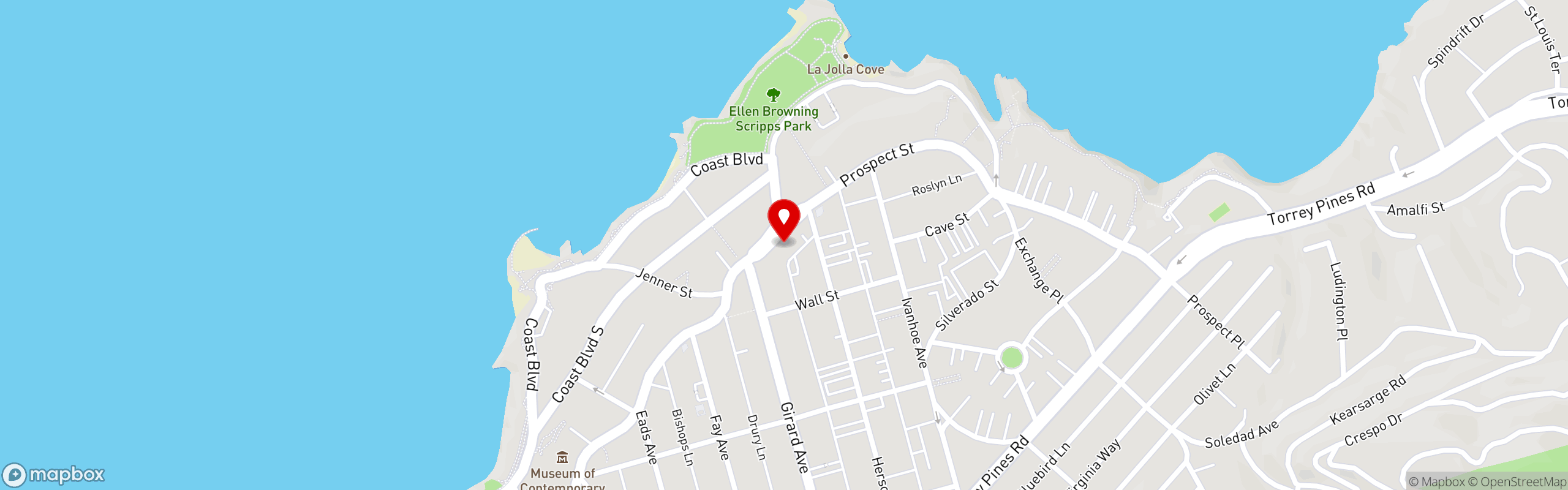 Street map pinning Cody's La Jolla in Cody's La Jolla
