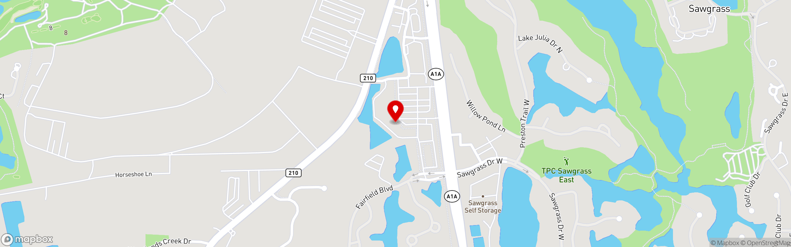 Street map pinning McFlamingo in Ponte Vedra Beach
