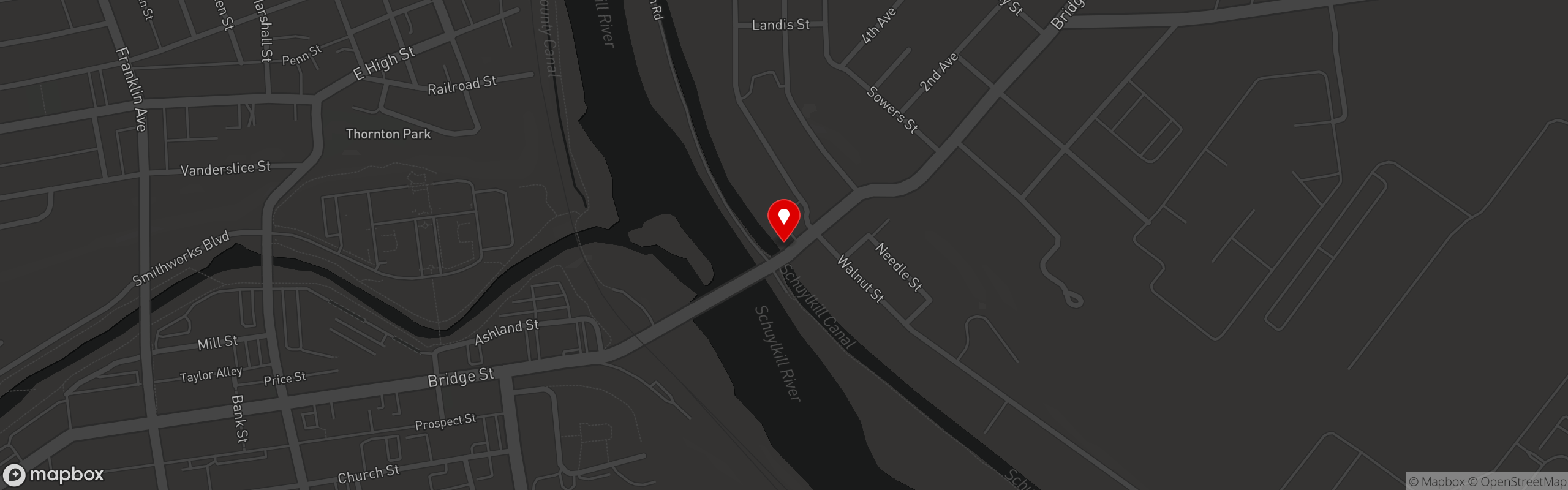 Street map pinning Lock 29 in Lock 29