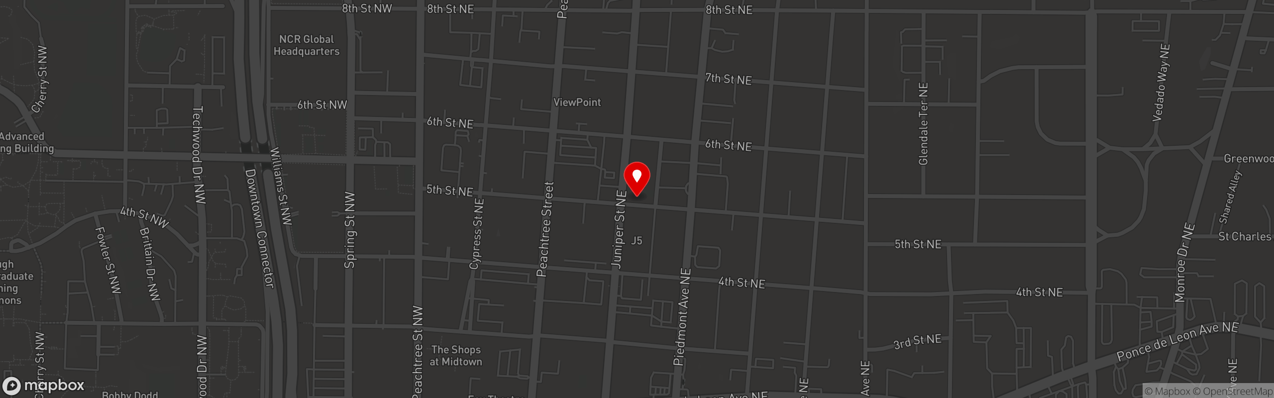 Street map pinning SM44 ATL in SM44 ATL