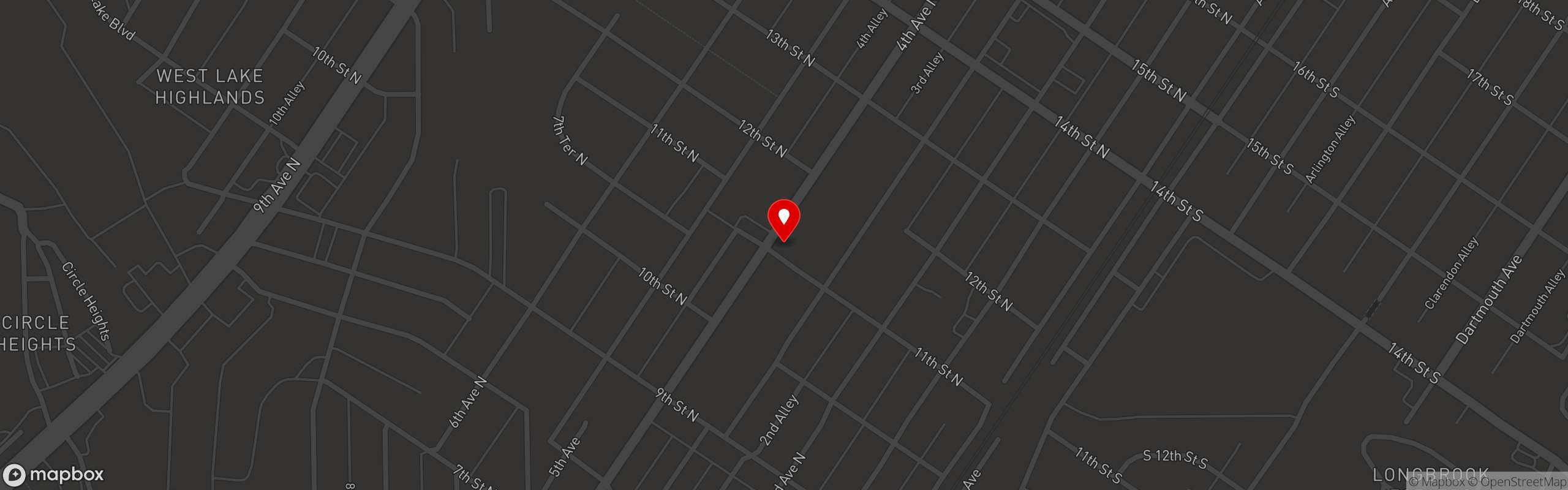 Street map pinning Mom's Deli in Bessemer
