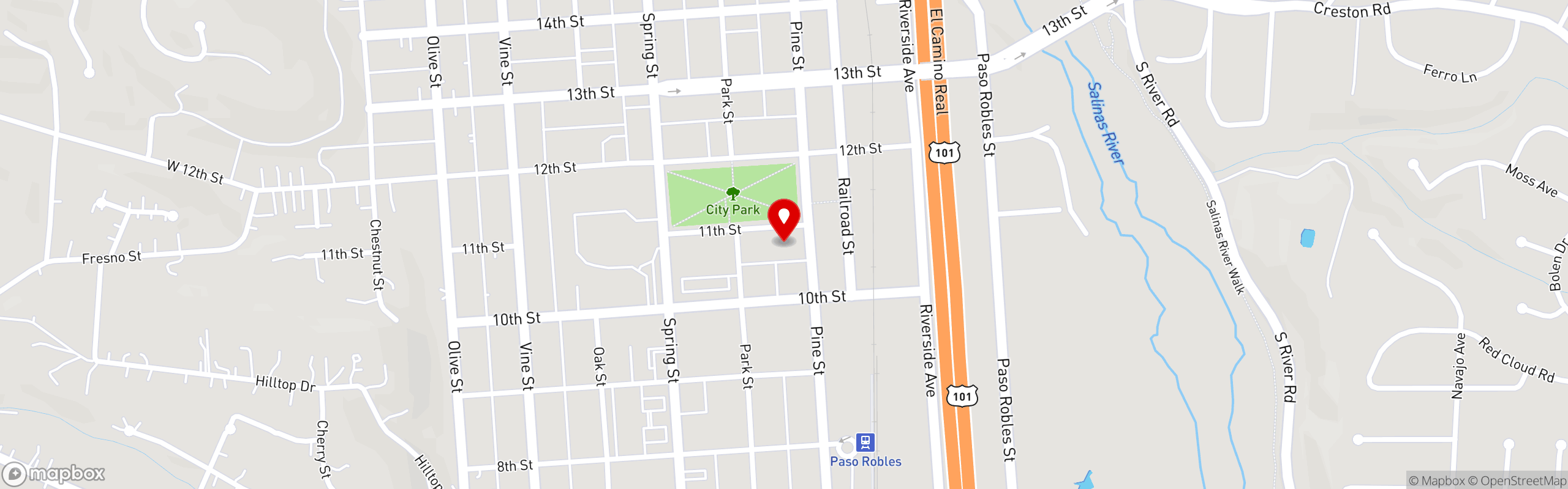 Street map pinning Habibi grill in Habibi grill