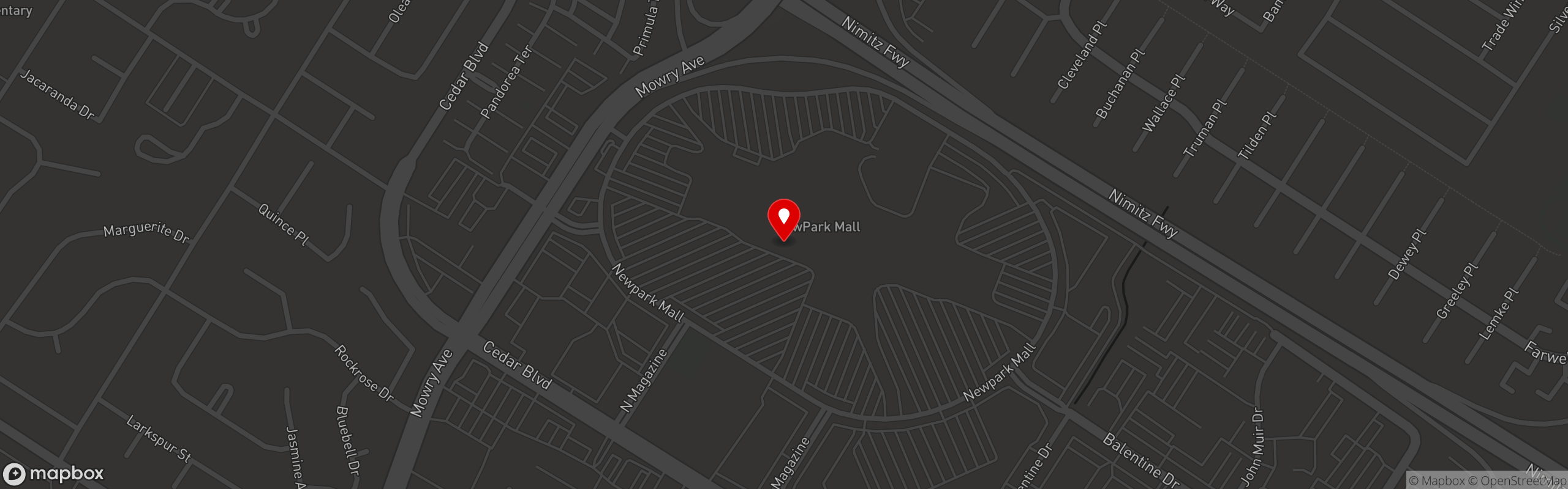 Street map pinning Jack's Restaurant & Bar in Newark