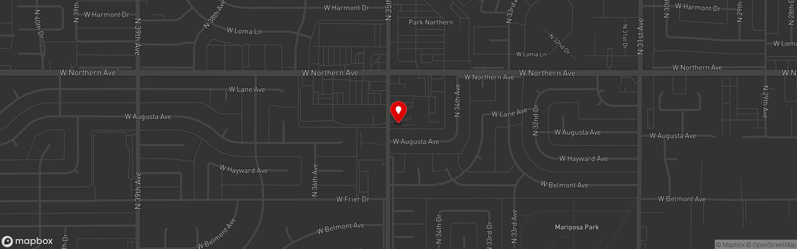 Street map pinning Streets of New York in Northwest Valley - 35th Ave & Northern Ave