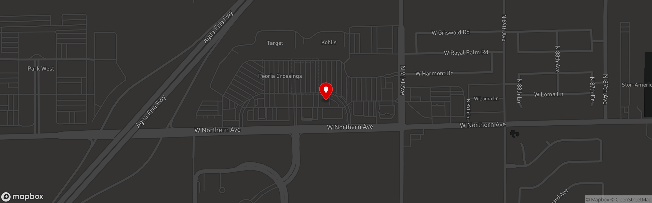 Street map pinning Streets of New York in Northwest Valley - Northern & 91st Ave