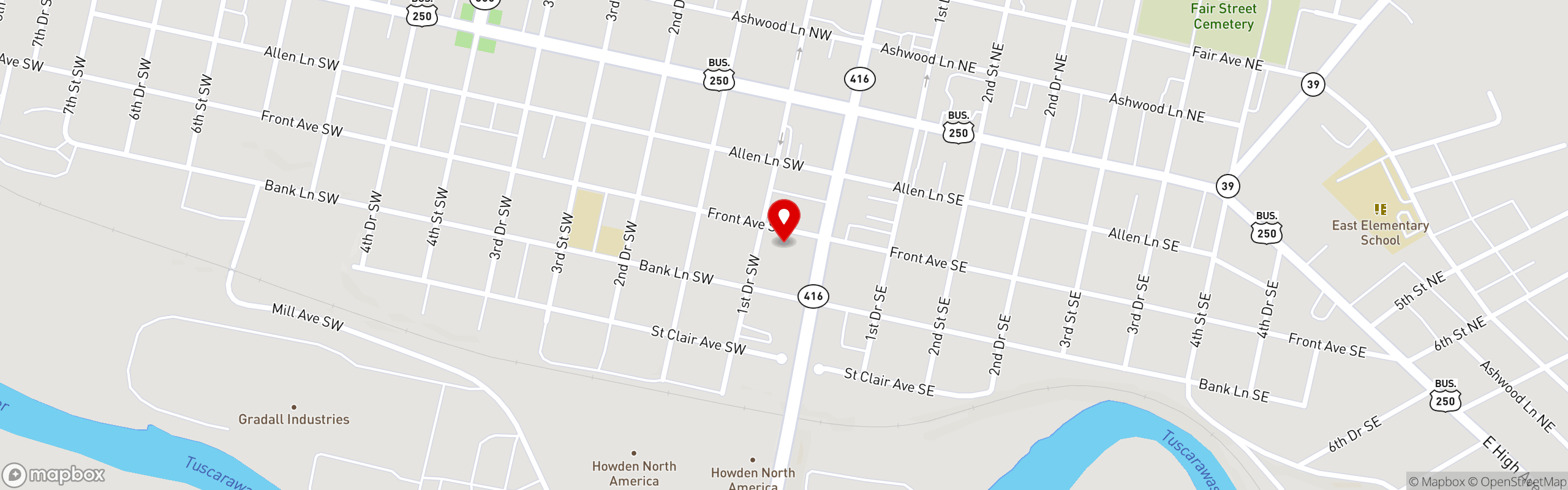 Street map pinning J-N-G Grill in J-N-G Grill