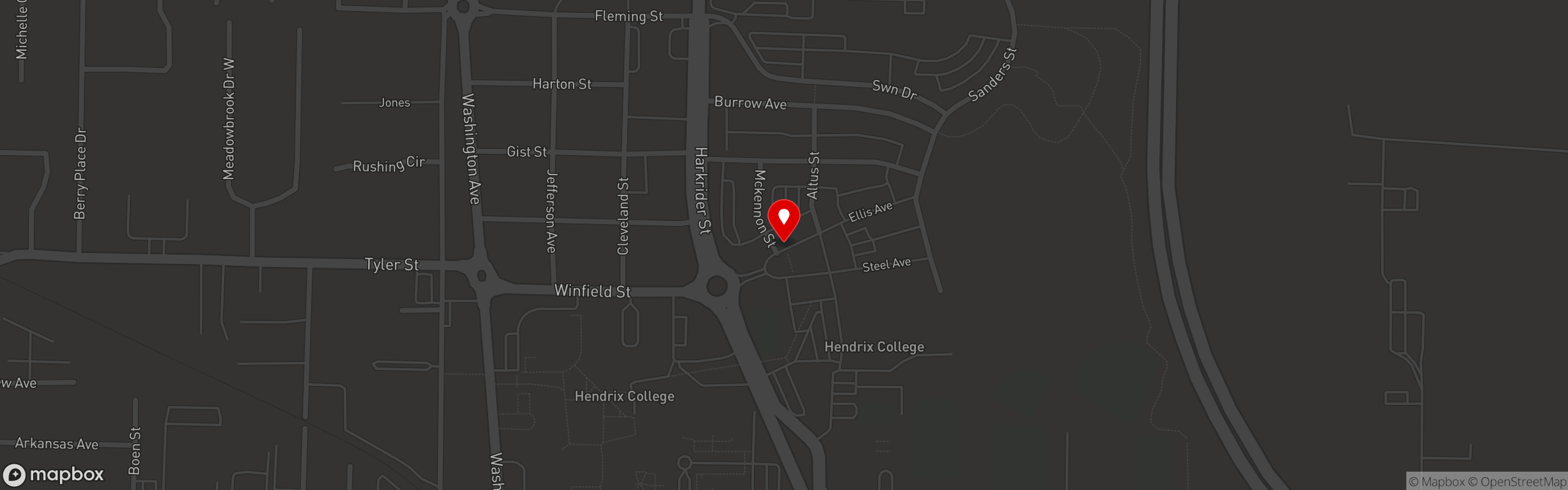Street map pinning Roost & Tap Kitchen in Roost & Tap Kitchen
