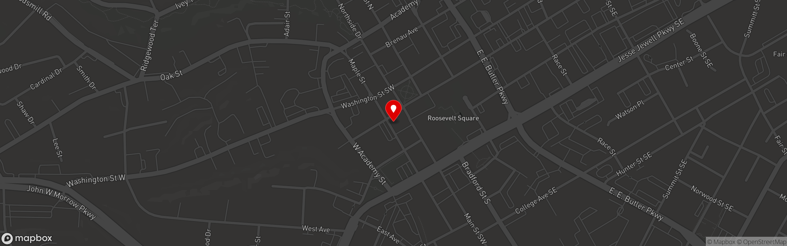 Street map pinning Luna's Restaurant in Luna's Restaurant