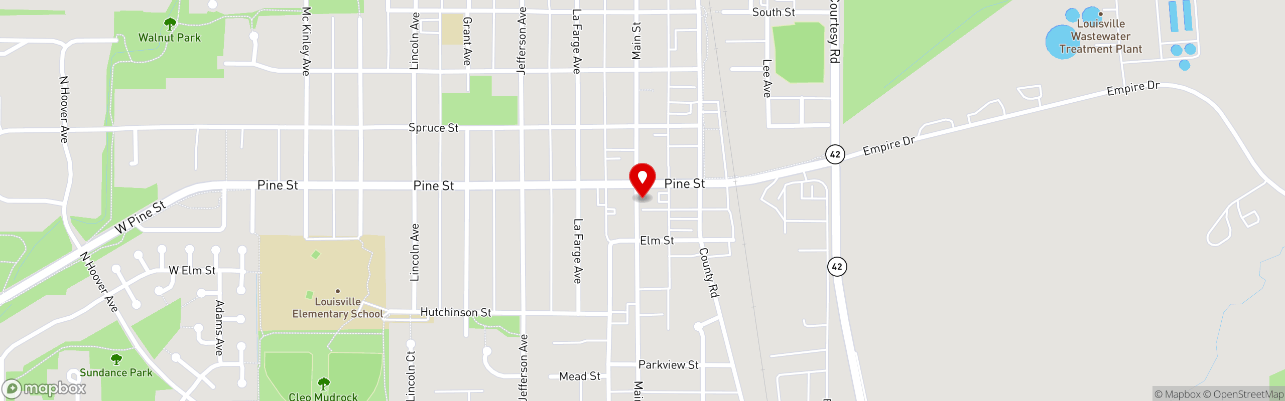 Street map pinning Verde in Louisville