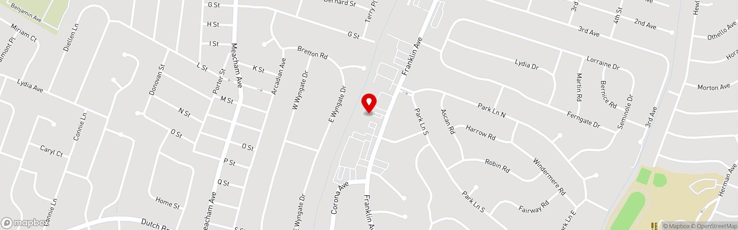 Street map pinning Capo Ristorante in Franklin Square