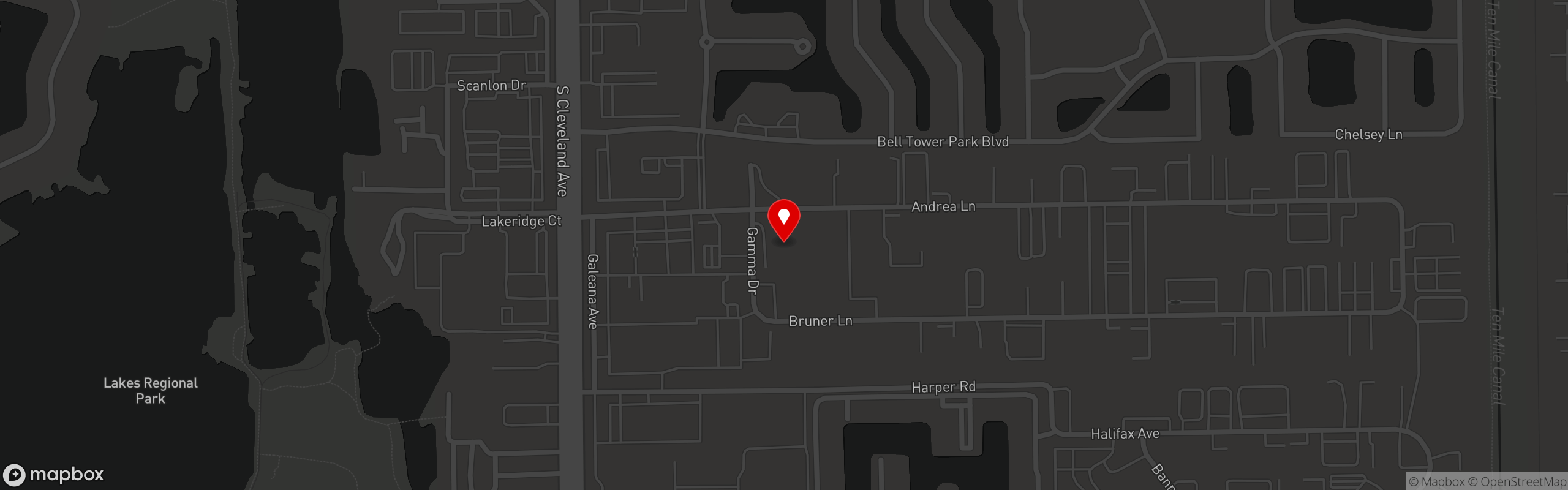 Street map pinning SPINZ in Fort Myers