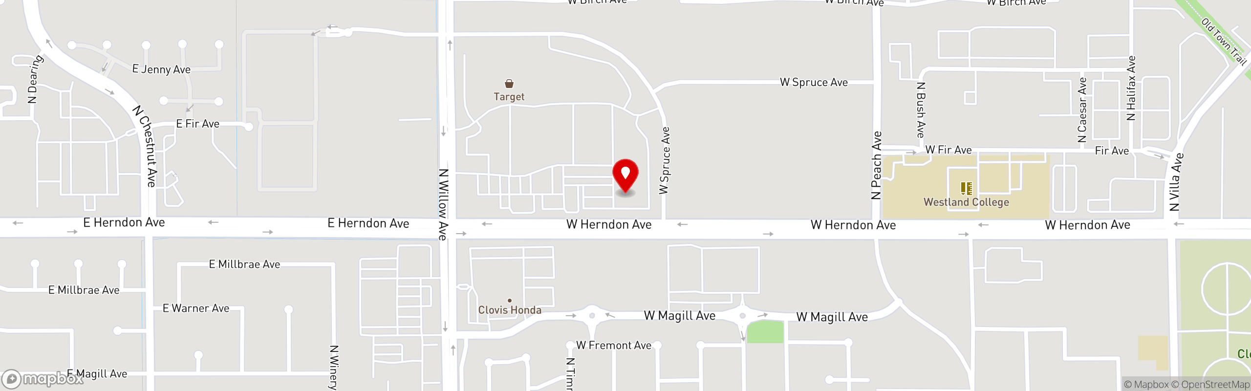 Street map pinning Jodie's Mexican Restaurant in Jodie's Mexican Restaurant-Clovis