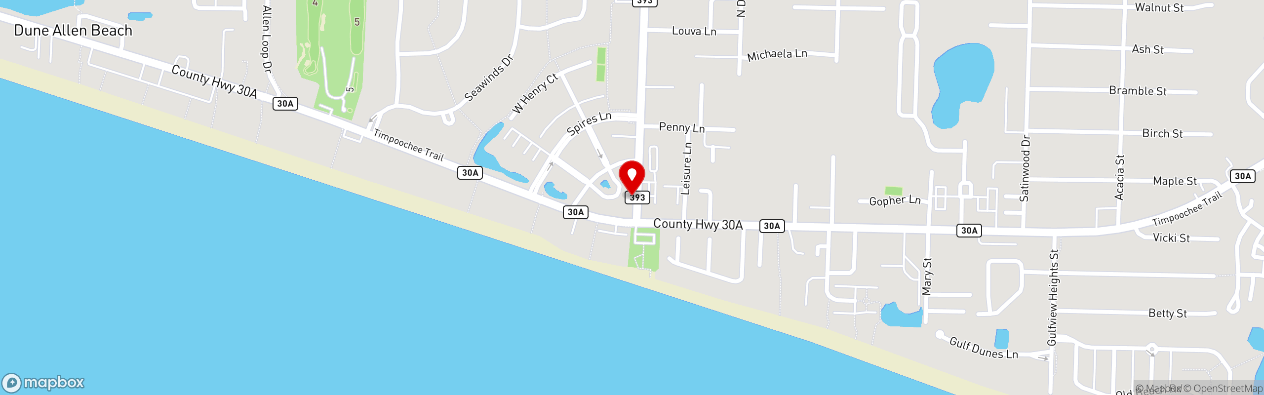 Street map pinning Shelby's Beach Bar and Grill in Shelby's Beach Bar & Grill