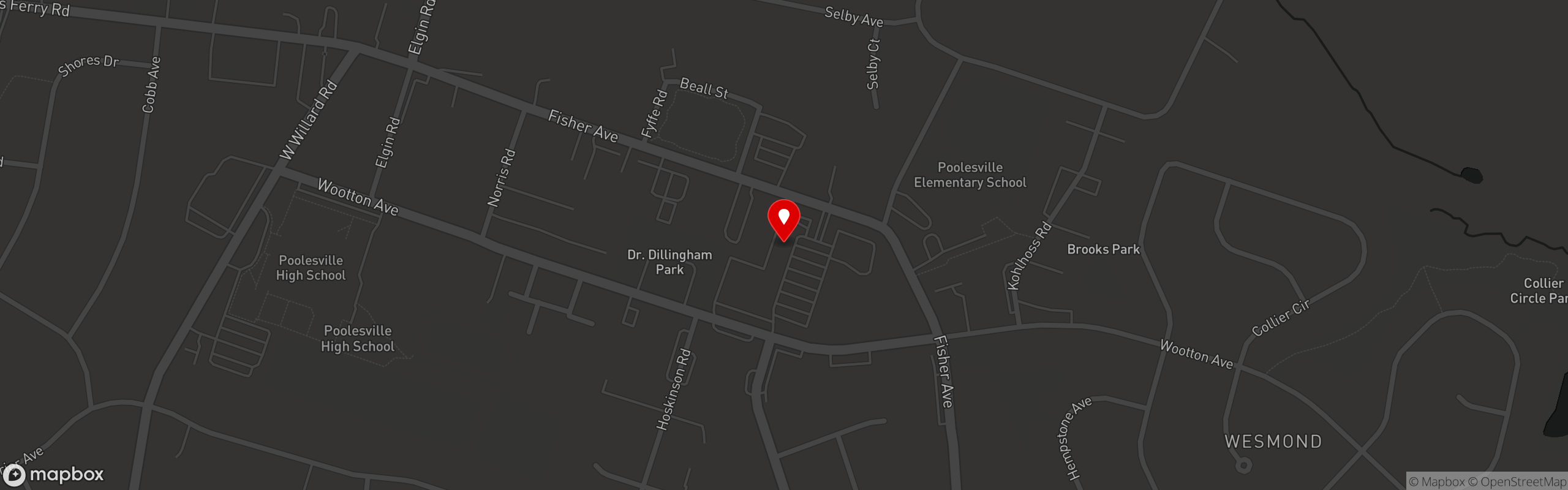 Street map pinning Cuginis Restaurant & Bar in Poolesville