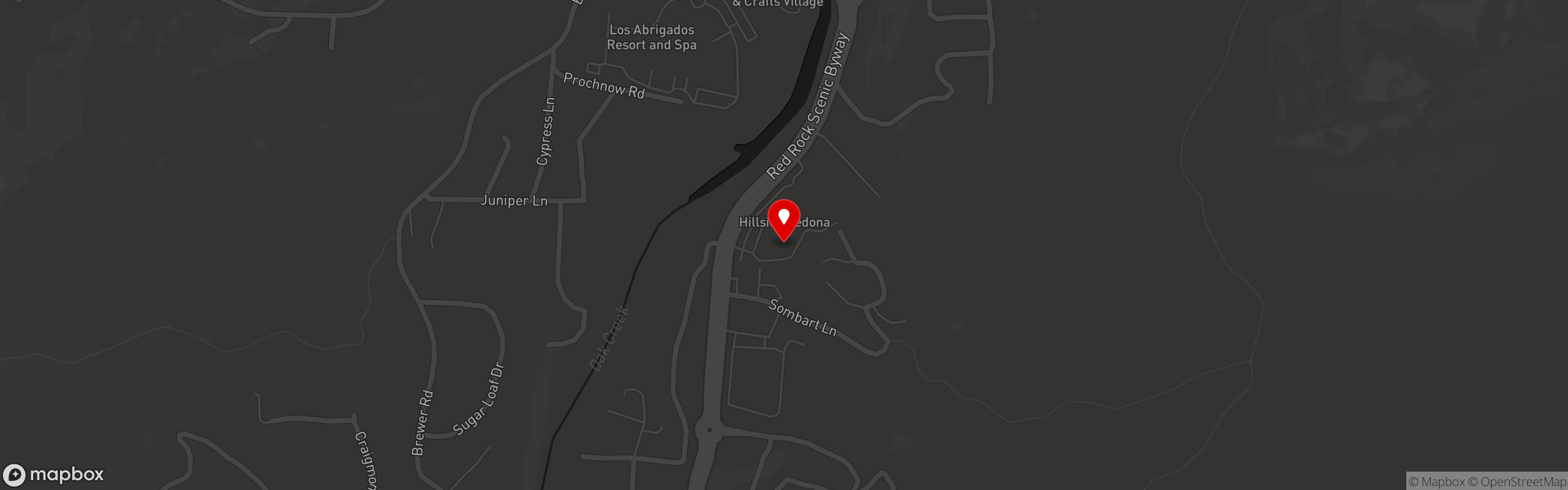 Street map pinning The Hudson in Sedona