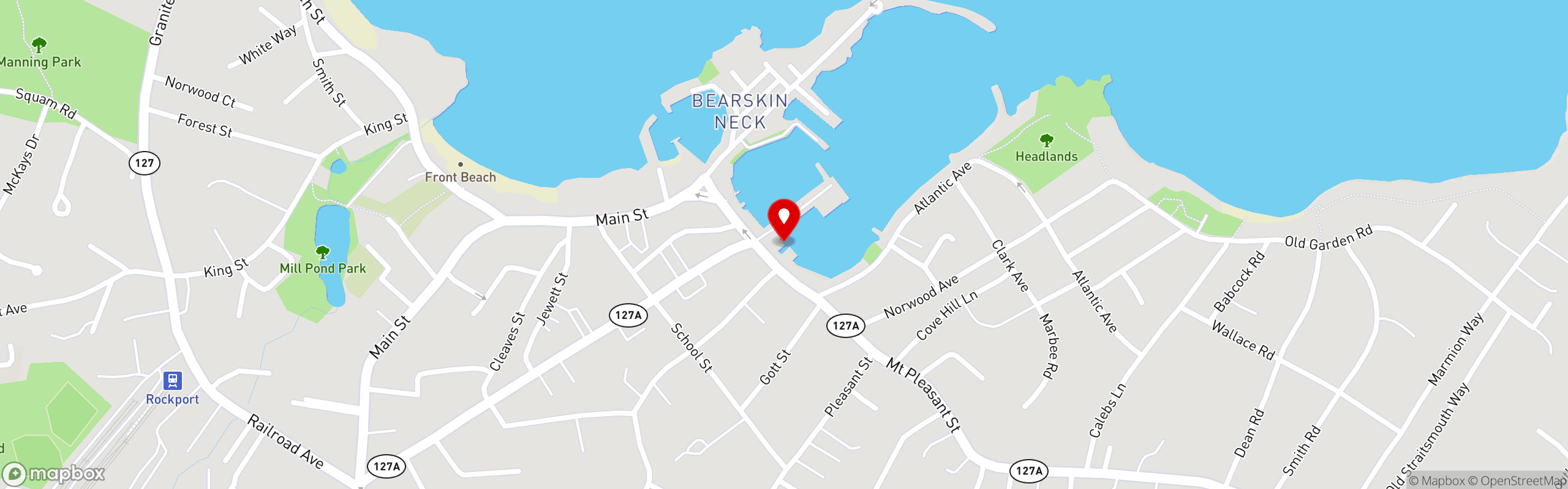 Street map pinning Fleur Cuisine Harborside in Fleur Cuisine Harborside