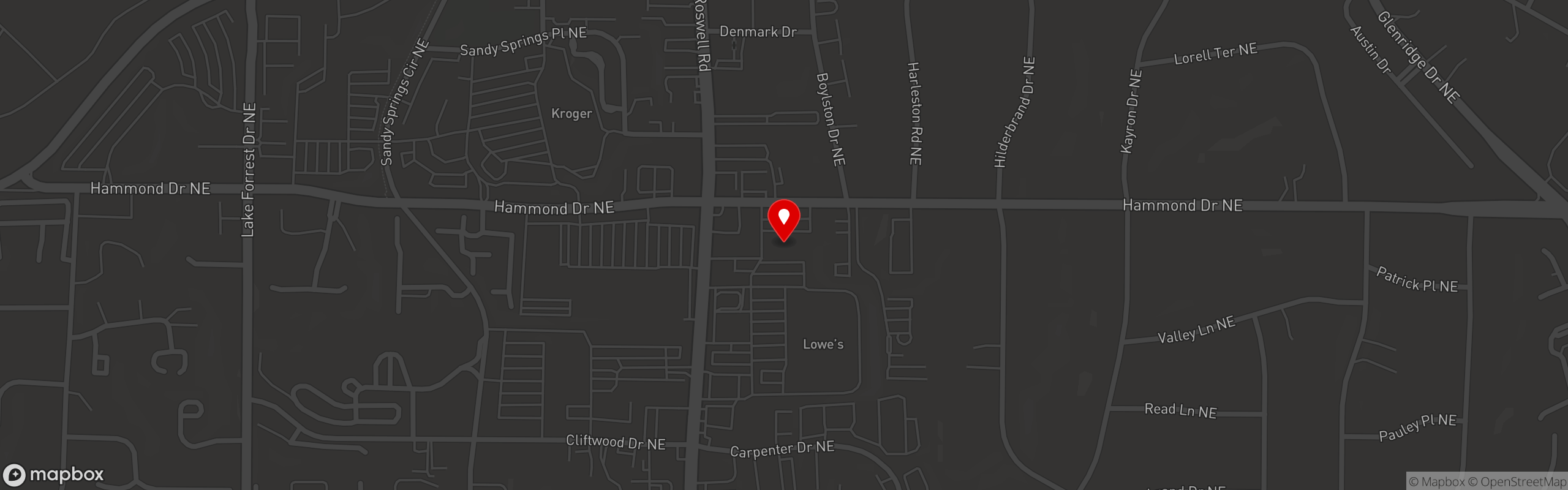 Street map pinning The Ship & Anchor Pub in Sandy Springs