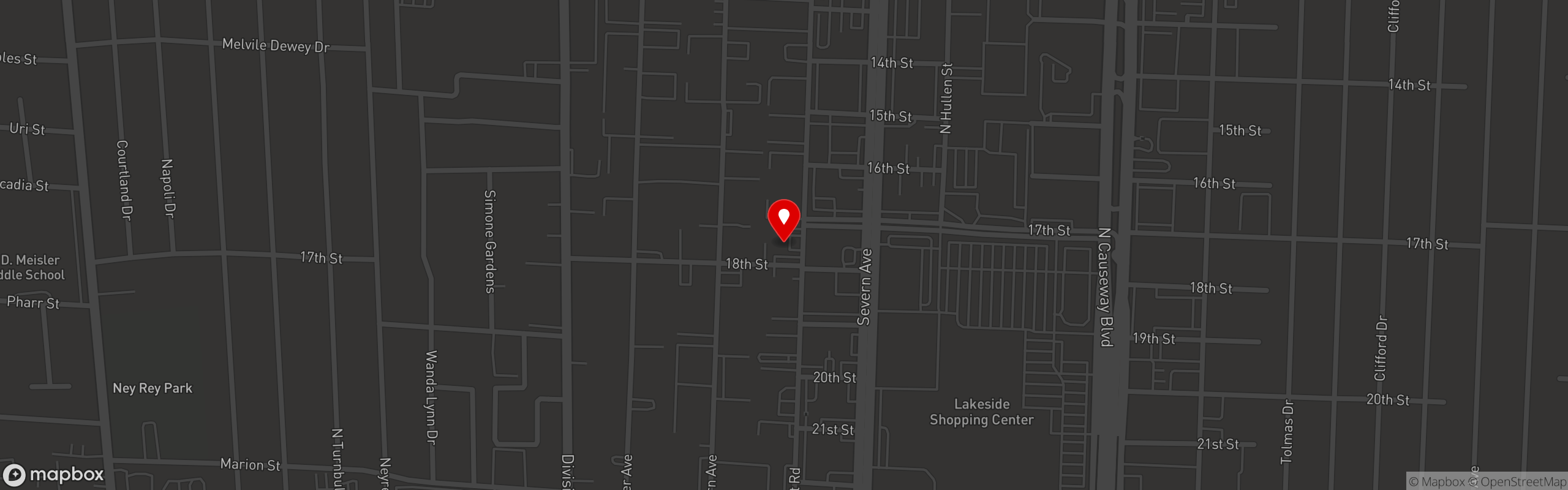 Street map pinning Drago's Seafood Restaurant in Metairie - The Original