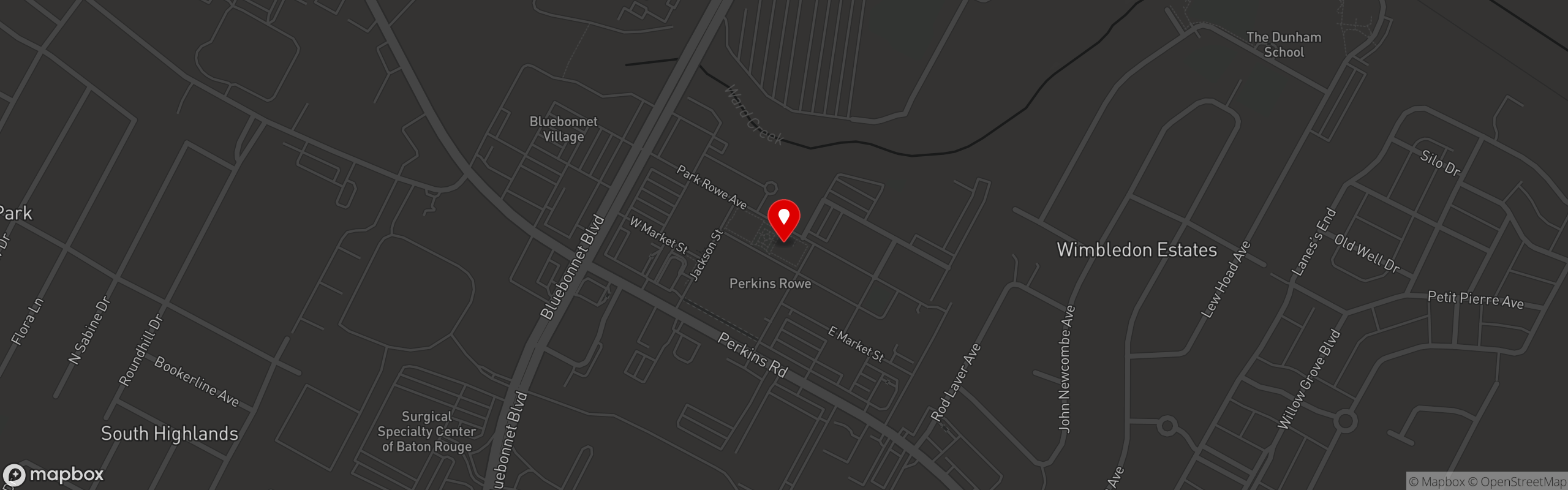 Street map pinning Drago's Seafood Restaurant in Baton Rouge