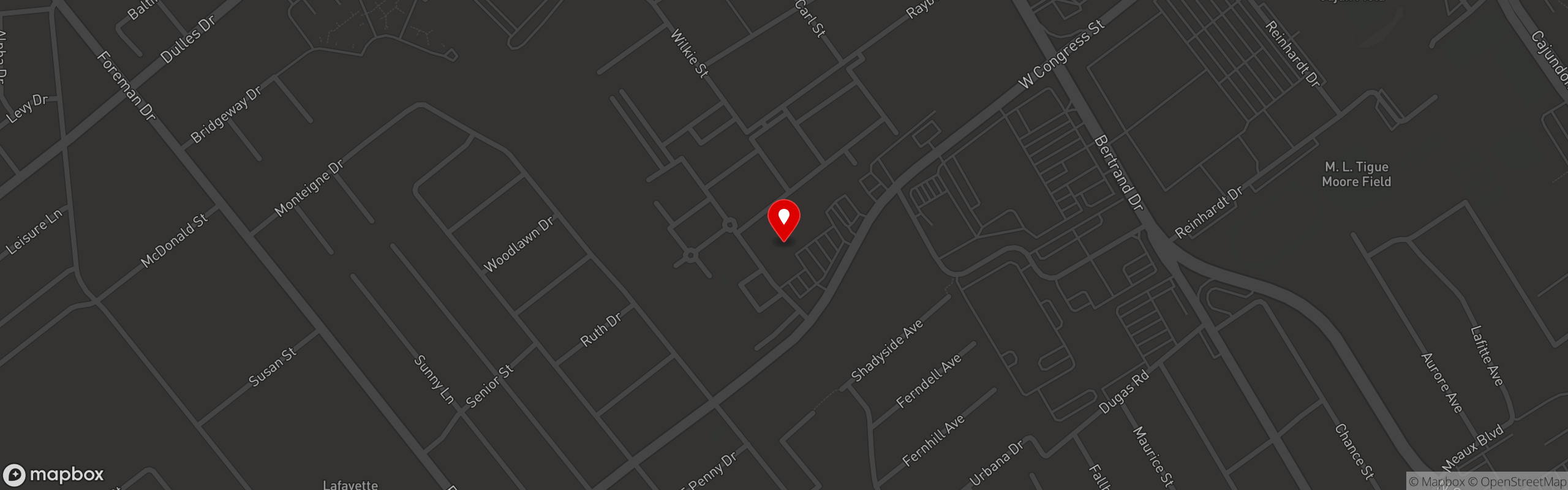 Street map pinning BJ's Pizza House in BJ's Pizza