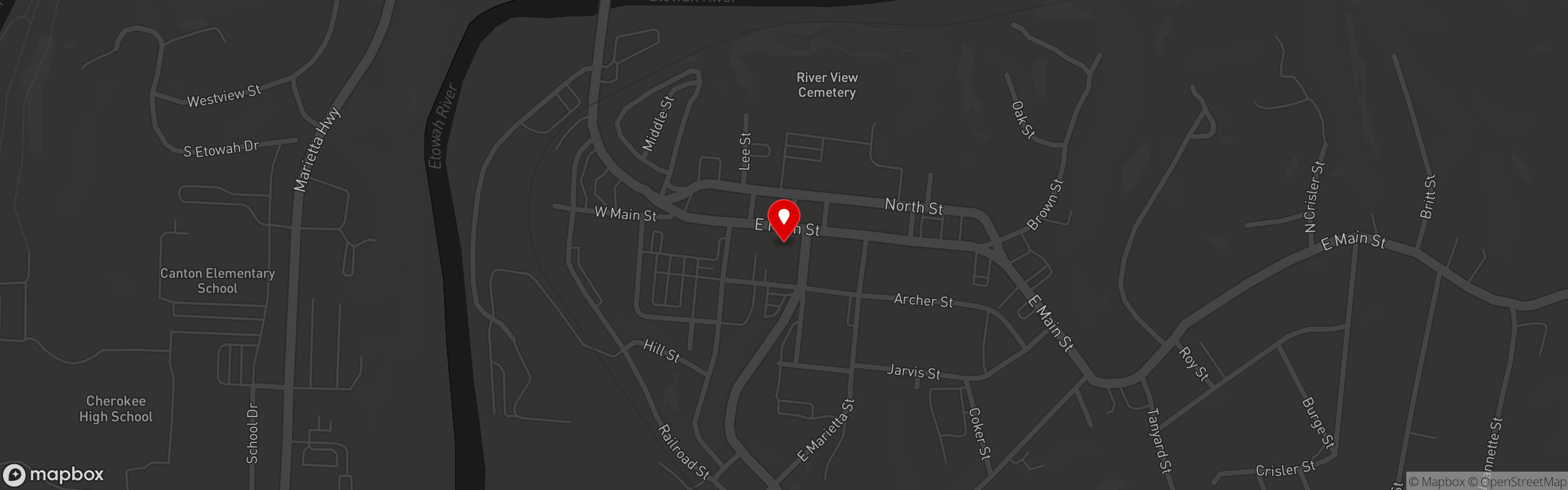 Street map pinning Three Roses Tavern in Three Roses Tavern - Canton