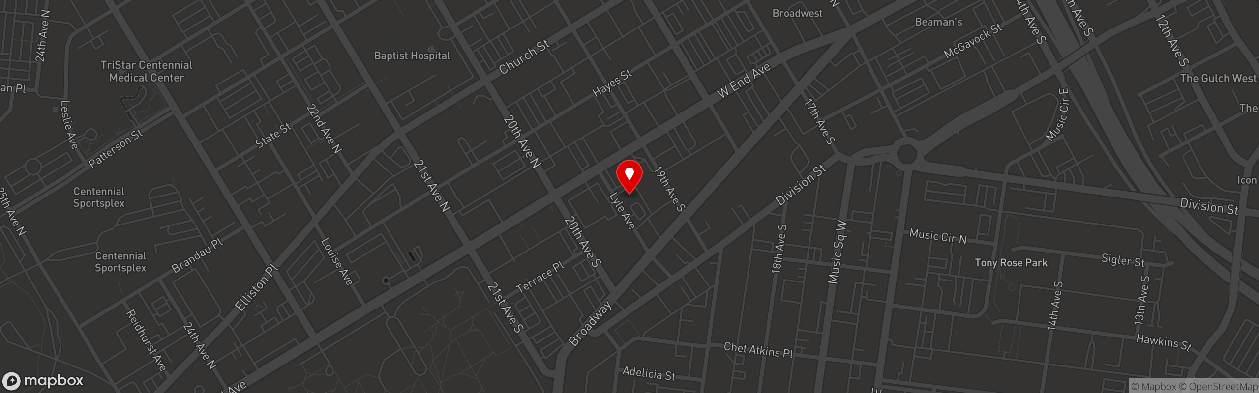 Street map pinning The Row Kitchen & Pub in The Row Kitchen & Pub