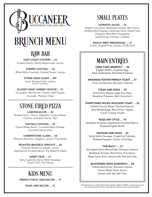 east pole fish bar brunch menu Bottomless at North & Grill Greenwich | Book Now – Love Brunch Easter Brunch - Buccaneer Waterfront