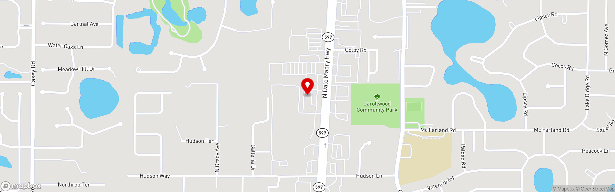 Street map pinning Noble Crust in Noble Crust Carrollwood