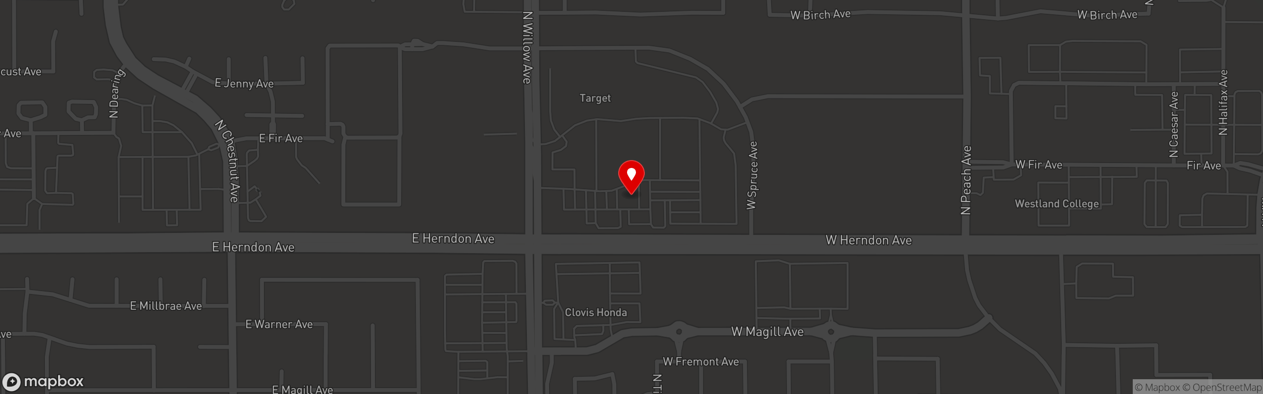 Street map pinning Mad Duck Craft in Clovis