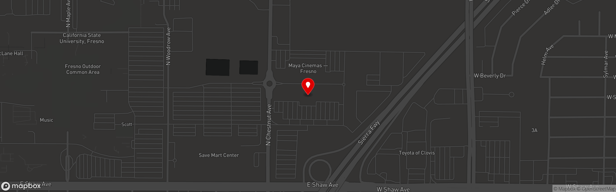 Street map pinning Mad Duck Craft in Campus Pointe