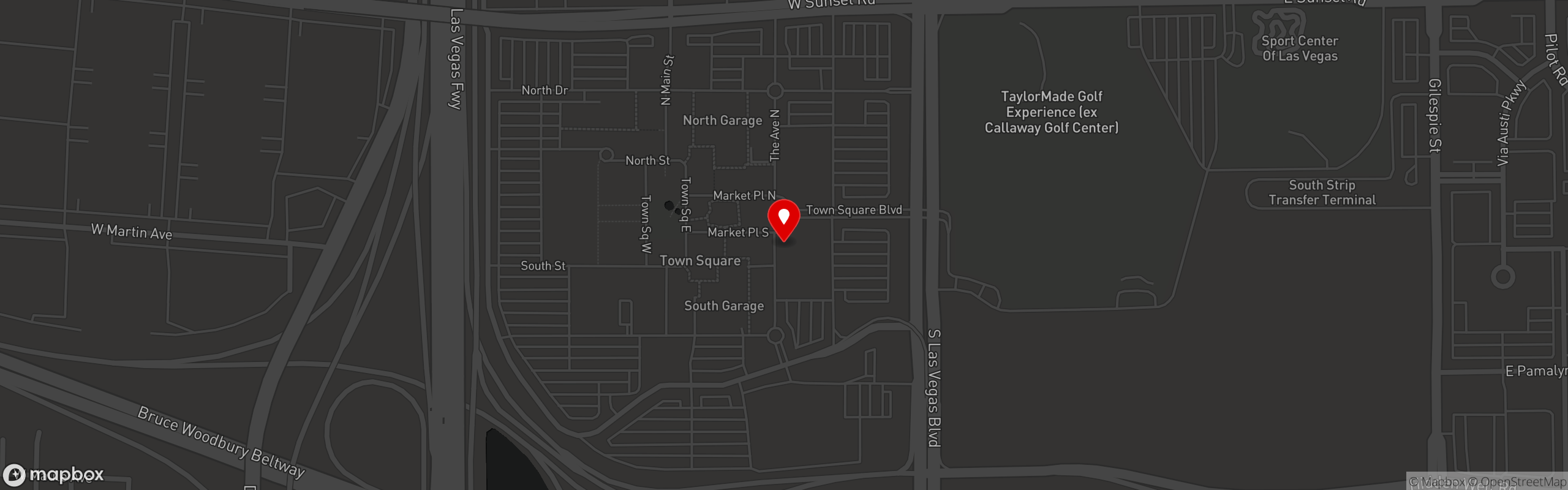 Street map pinning Nukha in Town Square Las Vegas