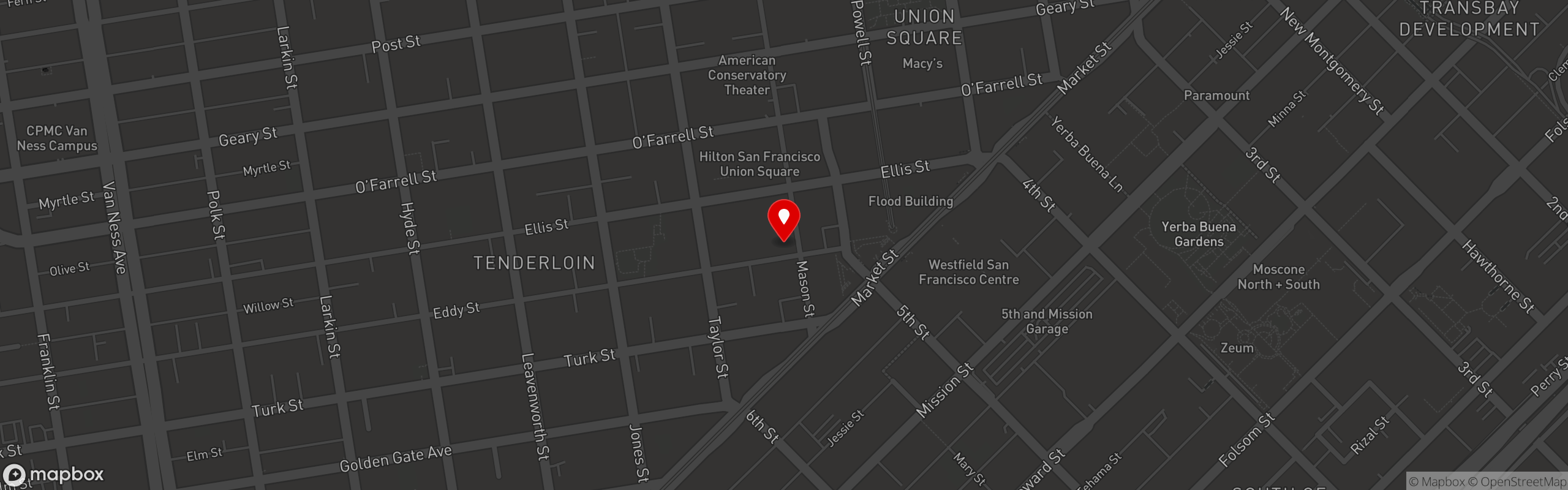 Street map pinning CIAORIGATO in Hotel Bijou