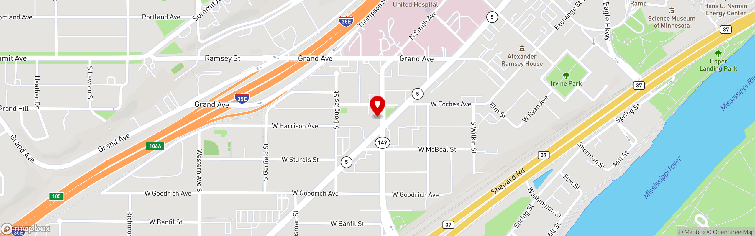 Street map pinning Capital View Café & Catering in Capital View Café & Catering