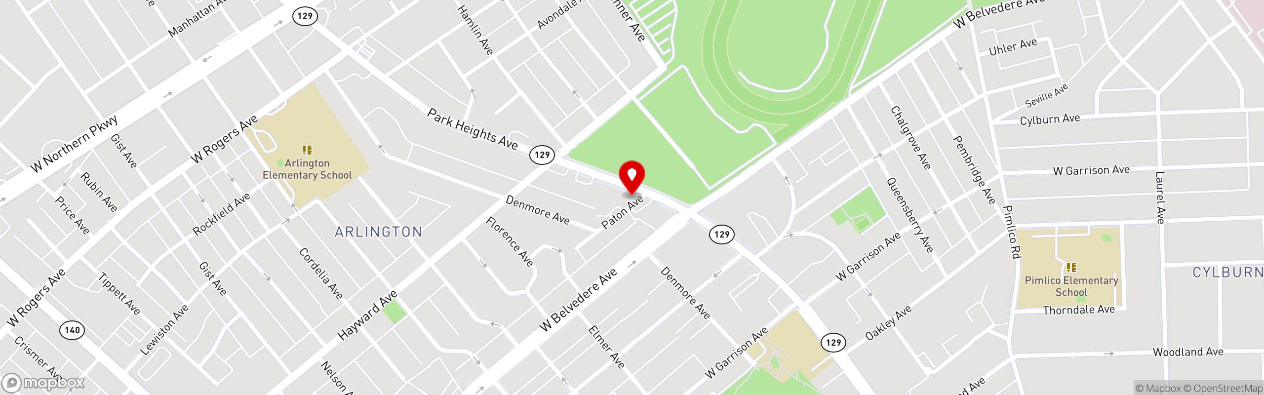 Street map pinning Judy's Island Grill in Judy's Island Grill: Park Heights