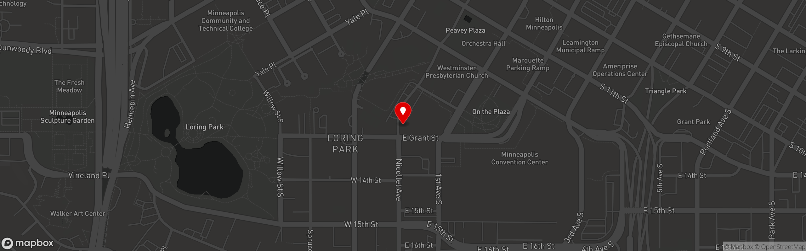 Street map pinning The Nicollet Diner in The Nicollet Diner