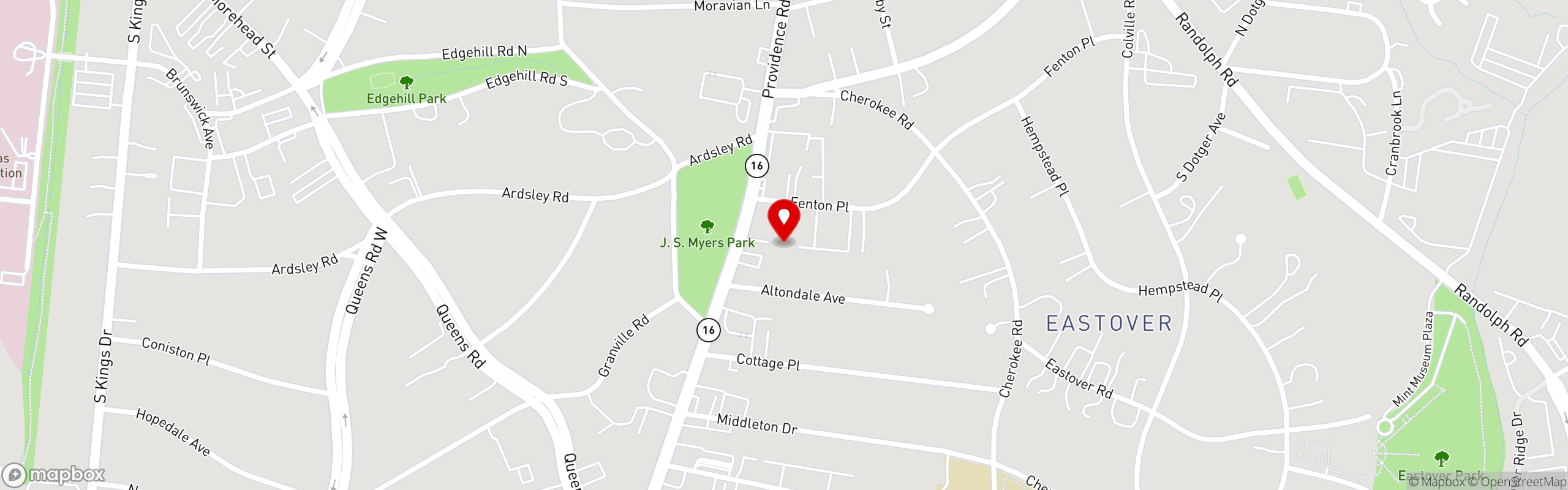 Street map pinning Ru Ru's Tacos & Tequila in Charlotte, NC