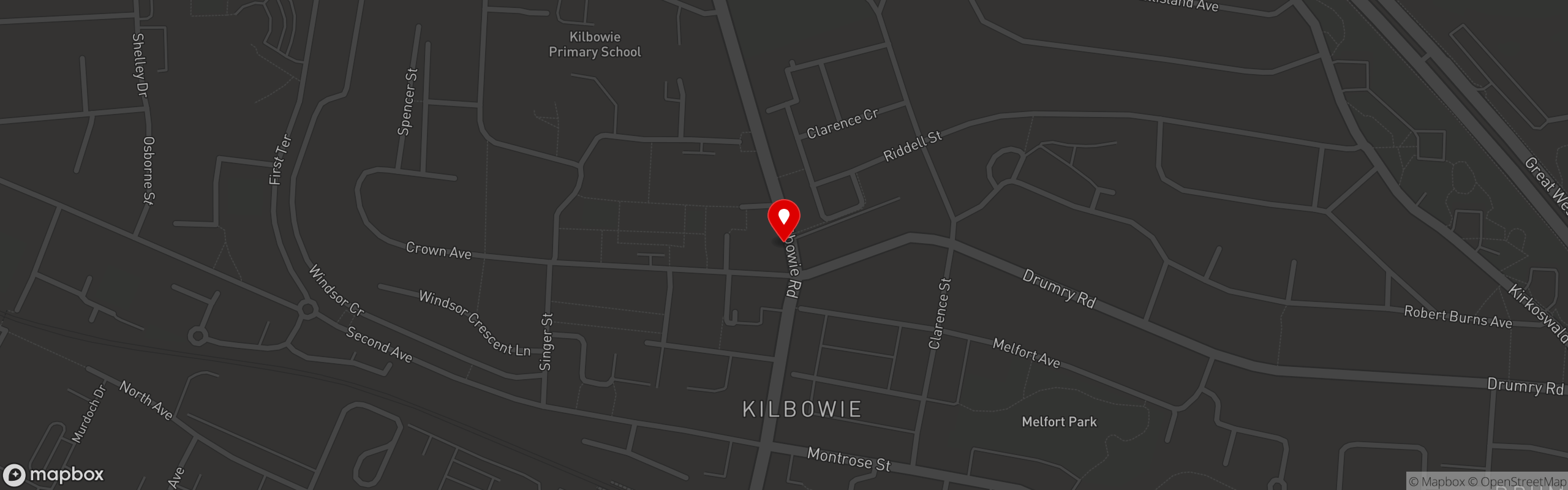 Street map showing the location of Adriano's in Adriano's