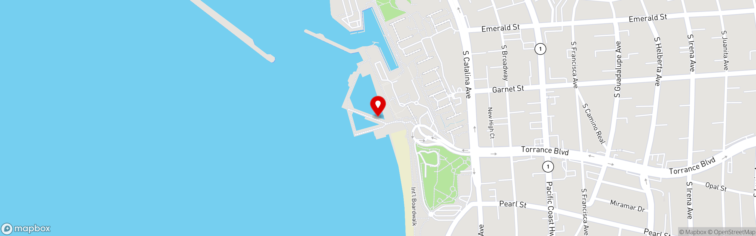 Street map pinning Tony's On The Pier in Tony's On The Pier