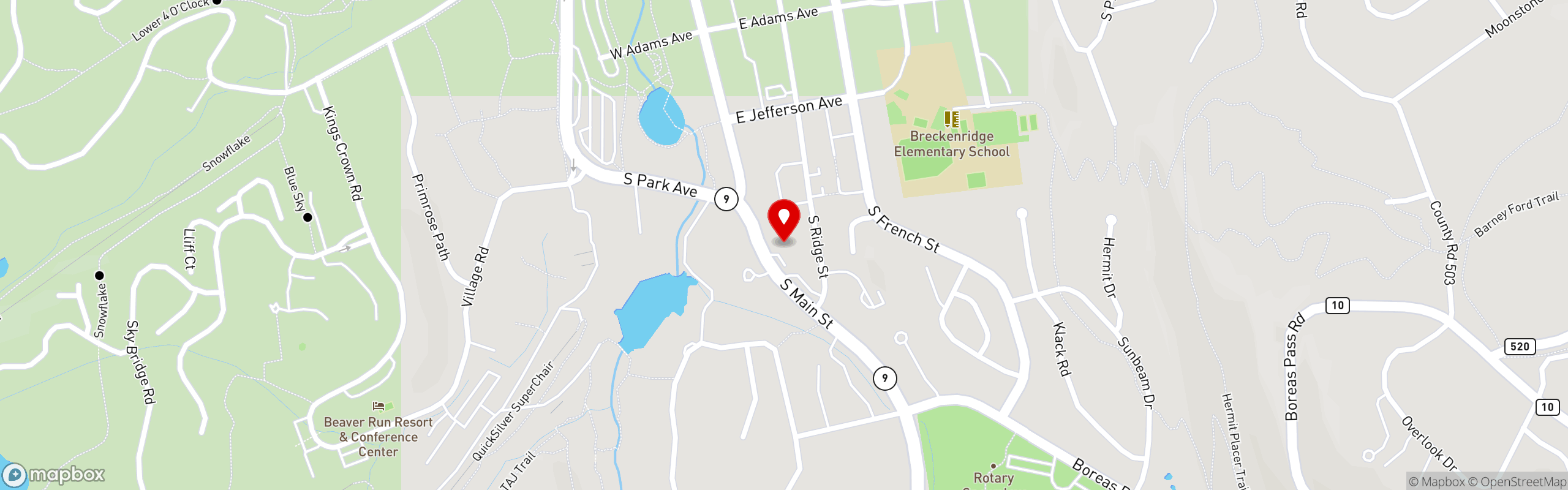 Street map pinning BreckFast in BreckFast