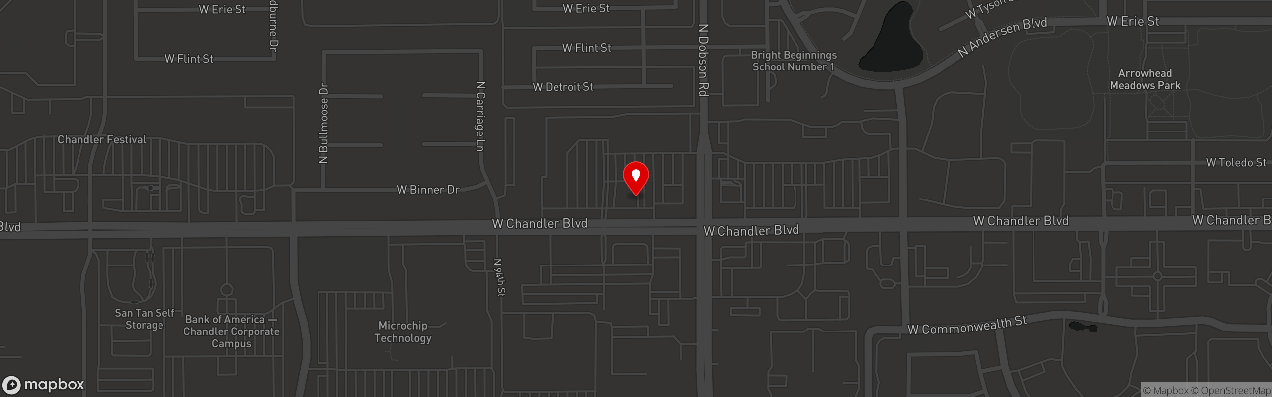 Street map pinning Thai Rama Chandler in Thai Rama Chandler
