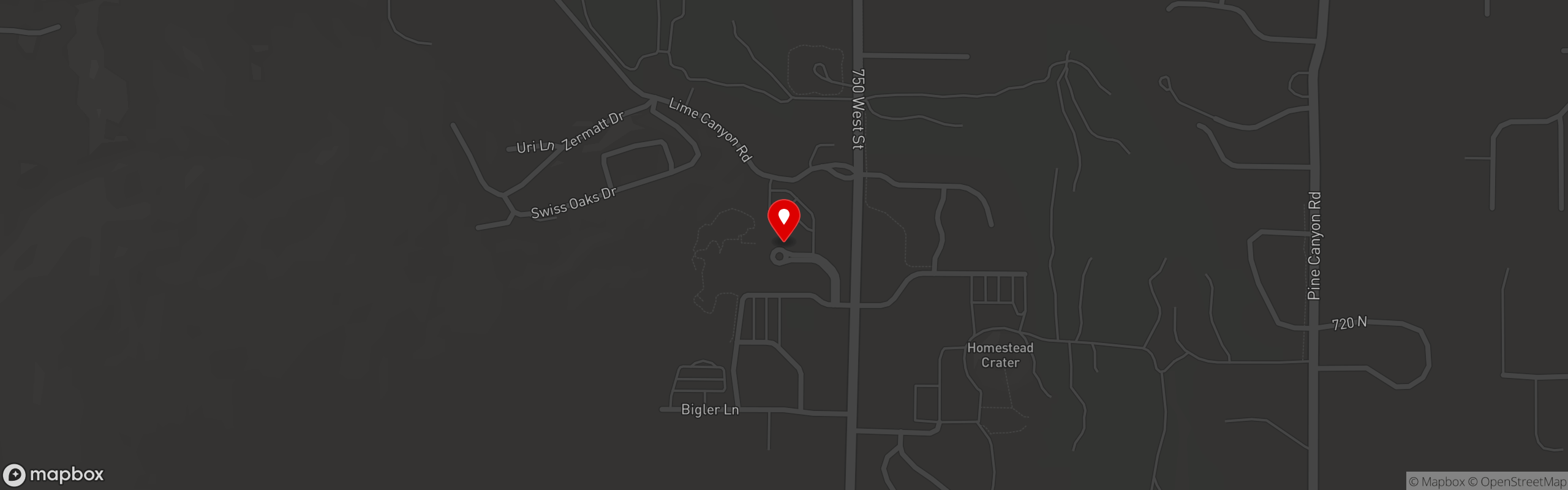 Street map pinning Wasatch Mountain Baking Co. in Wasatch Mountain Baking Co.