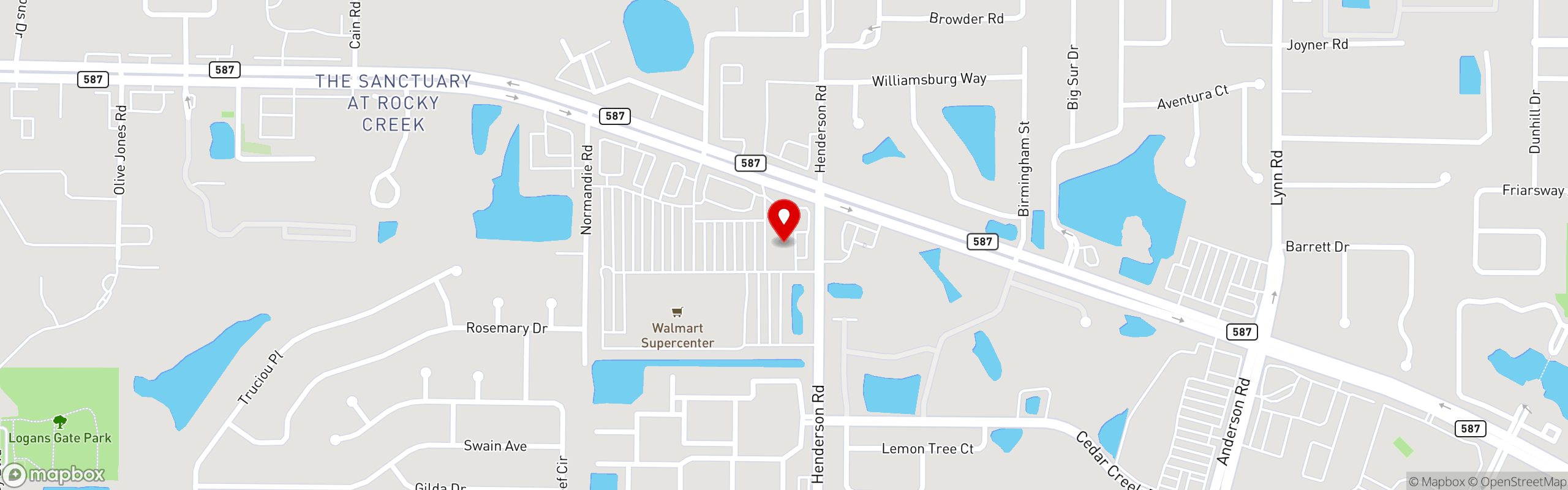 Street map pinning Thomas P's Sports Bar and Patio in Thomas P's Sports Bar and Patio