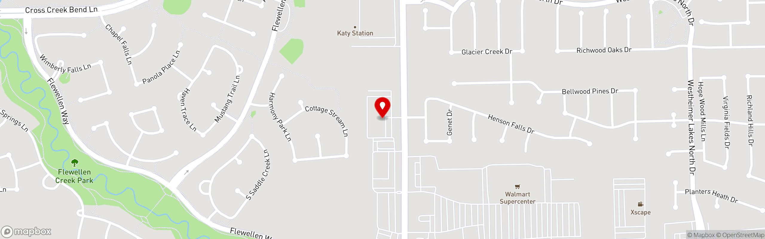 Street map pinning Molina's Cantina in Fulshear