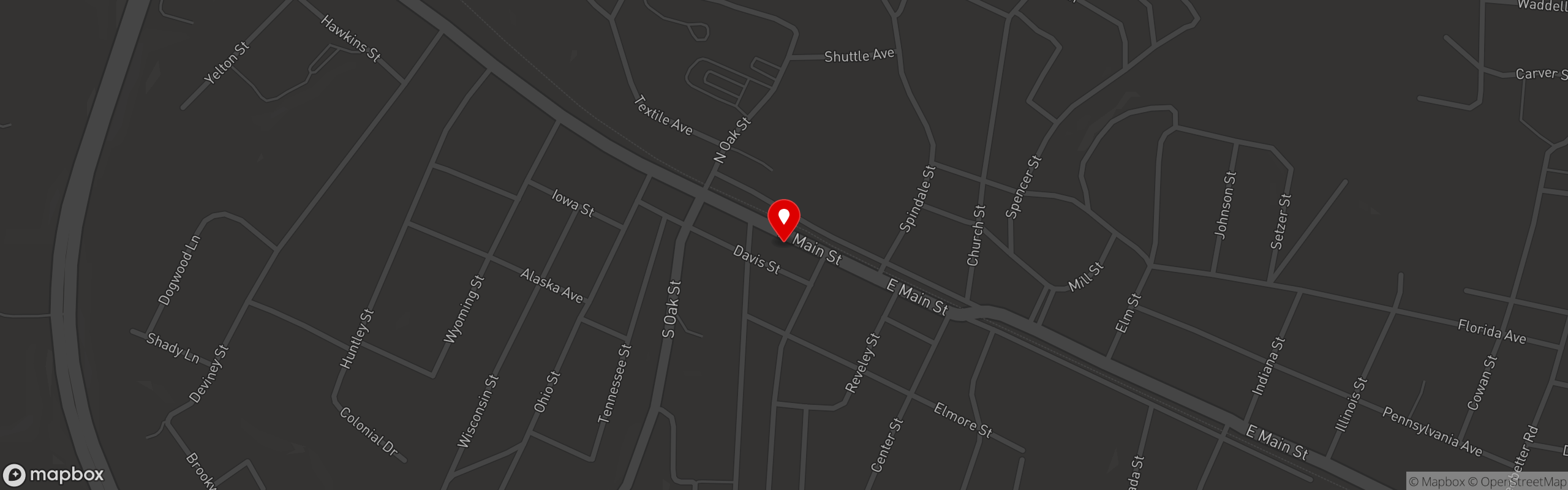 Street map pinning Barley's Taproom and Pizzeria in Spindale