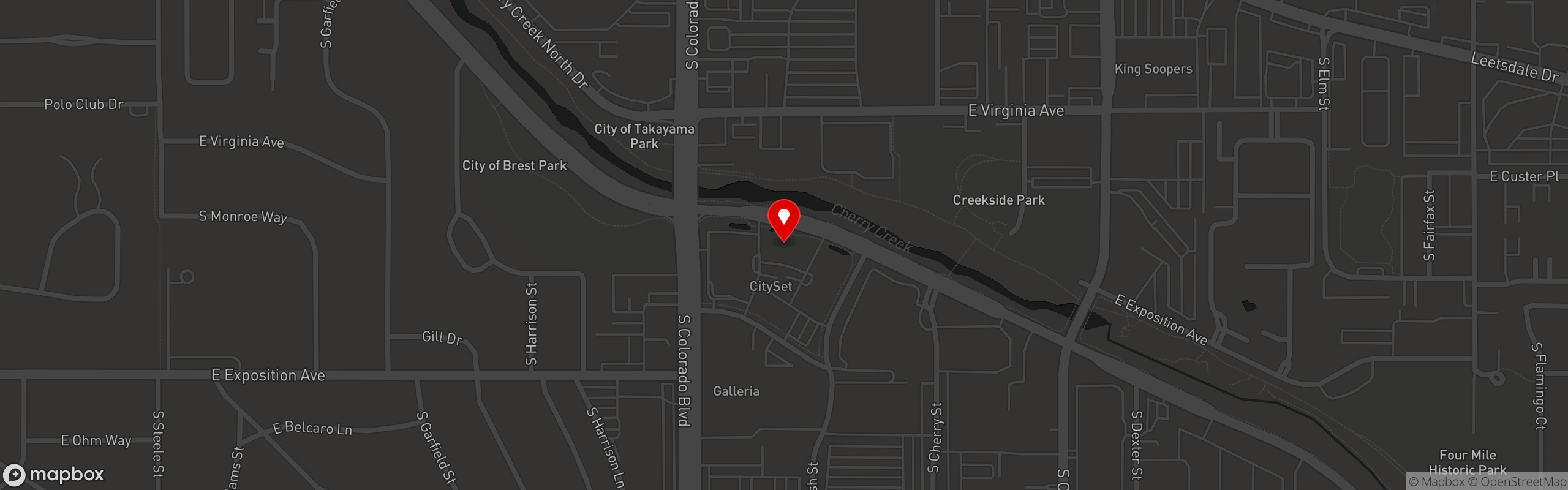 Street map pinning Bodega Taco & Margarita Bar in Bodega Taco & Margarita Bar - Glendale