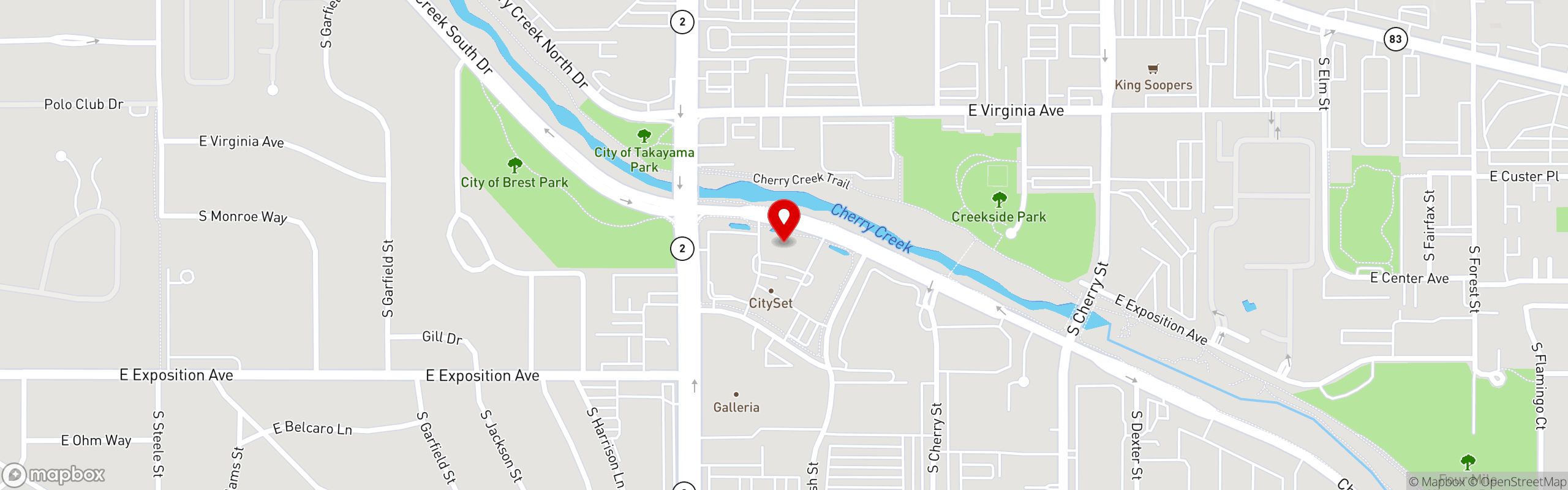 Street map pinning Bodega Taco & Margarita Bar in Bodega Taco & Margarita Bar - Glendale