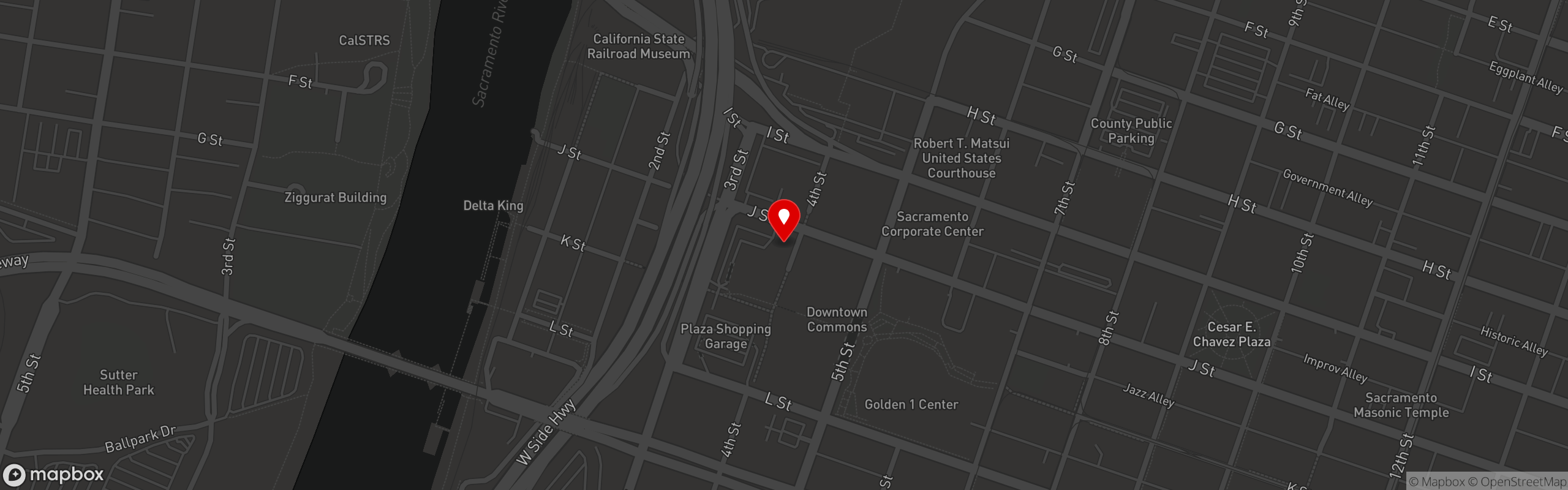 Street map pinning Willow Italian Bistro in Willow Restaurant - Sacramento
