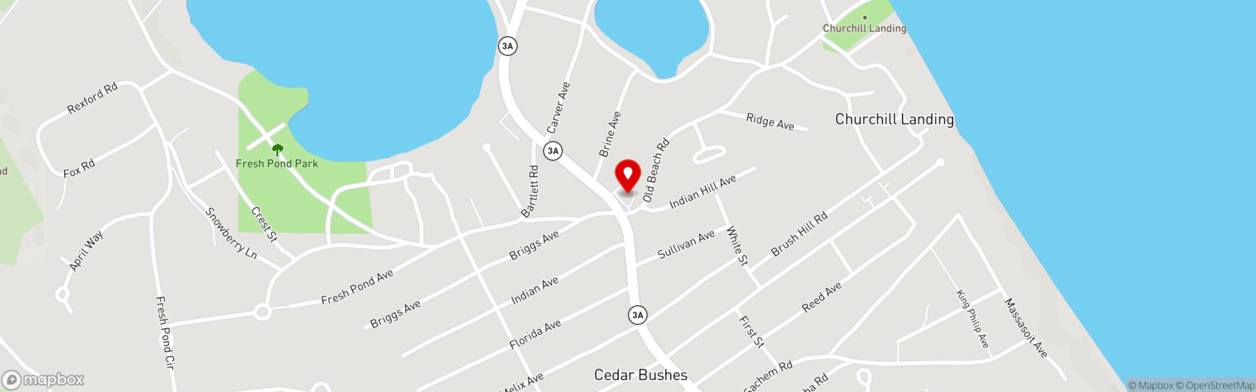 Street map pinning Marshland Restaurants & Bakeries in Marshland 3A, Plymouth