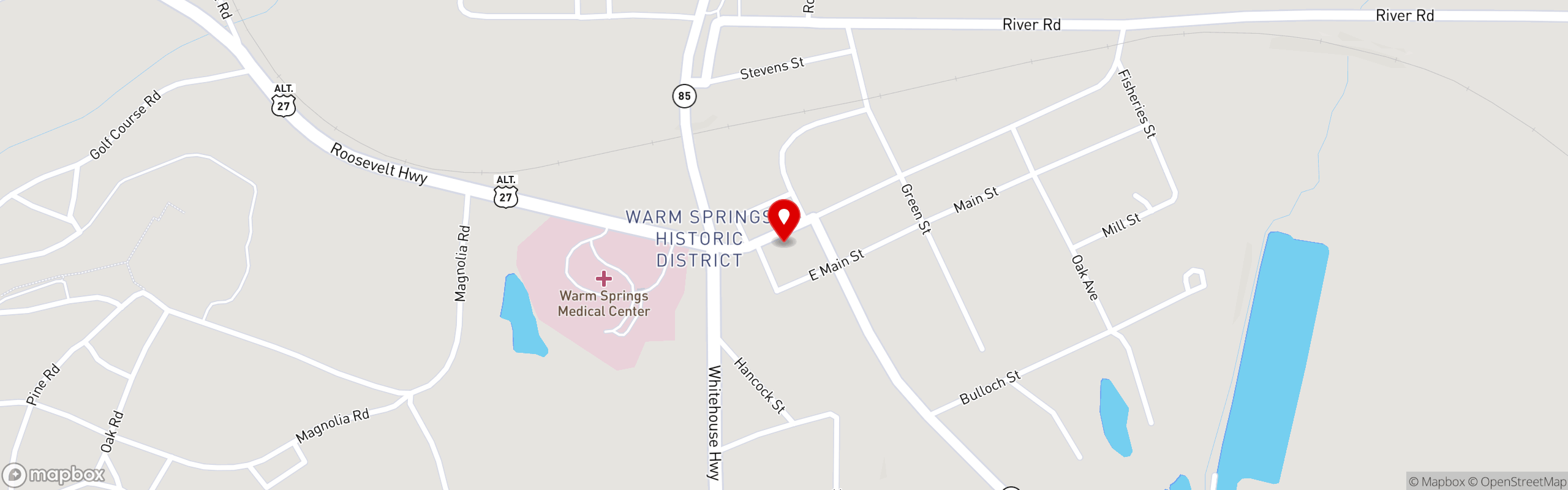 Street map pinning Bulloch House in The Bulloch House Restaurant