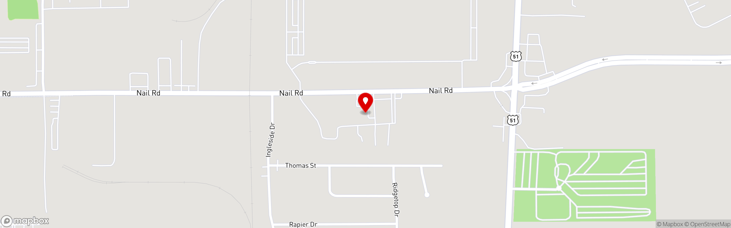 Street map pinning Green Tomato Cafe in Green Tomato Cafe